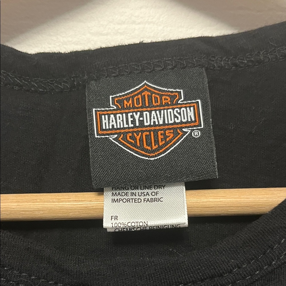 Harley-Davidson Women's Black Graphic Lace-Up Tee - Picture 2 of 5